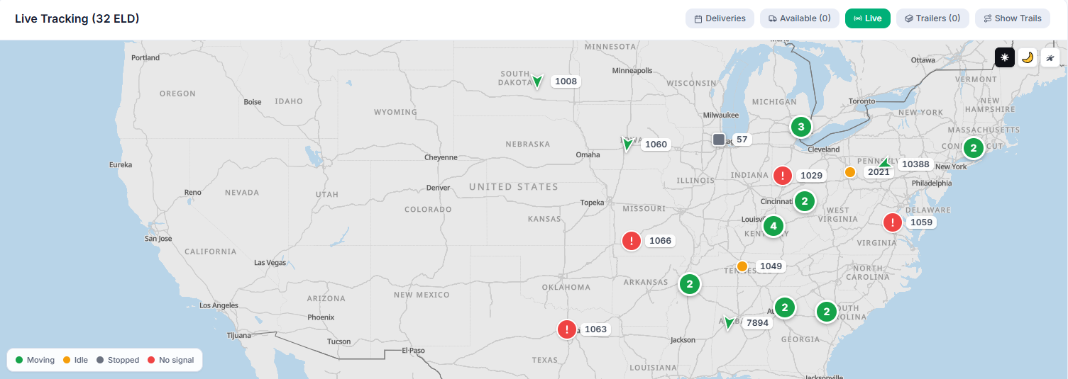 Miles per jurisdiction, straight from GPS